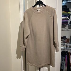Tan/Cement Sweatshirt Dress Small (runs large)